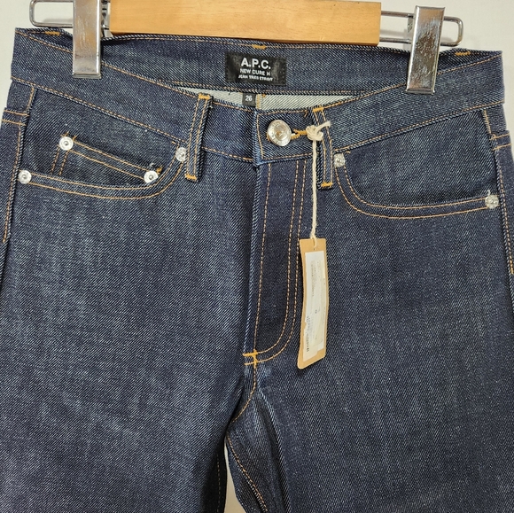 BNWT A.P.C. New Cure H 100% Cotton Dark Indigo Raw Rigid Denim Slim Jeans sz 26 - Picture 2 of 10